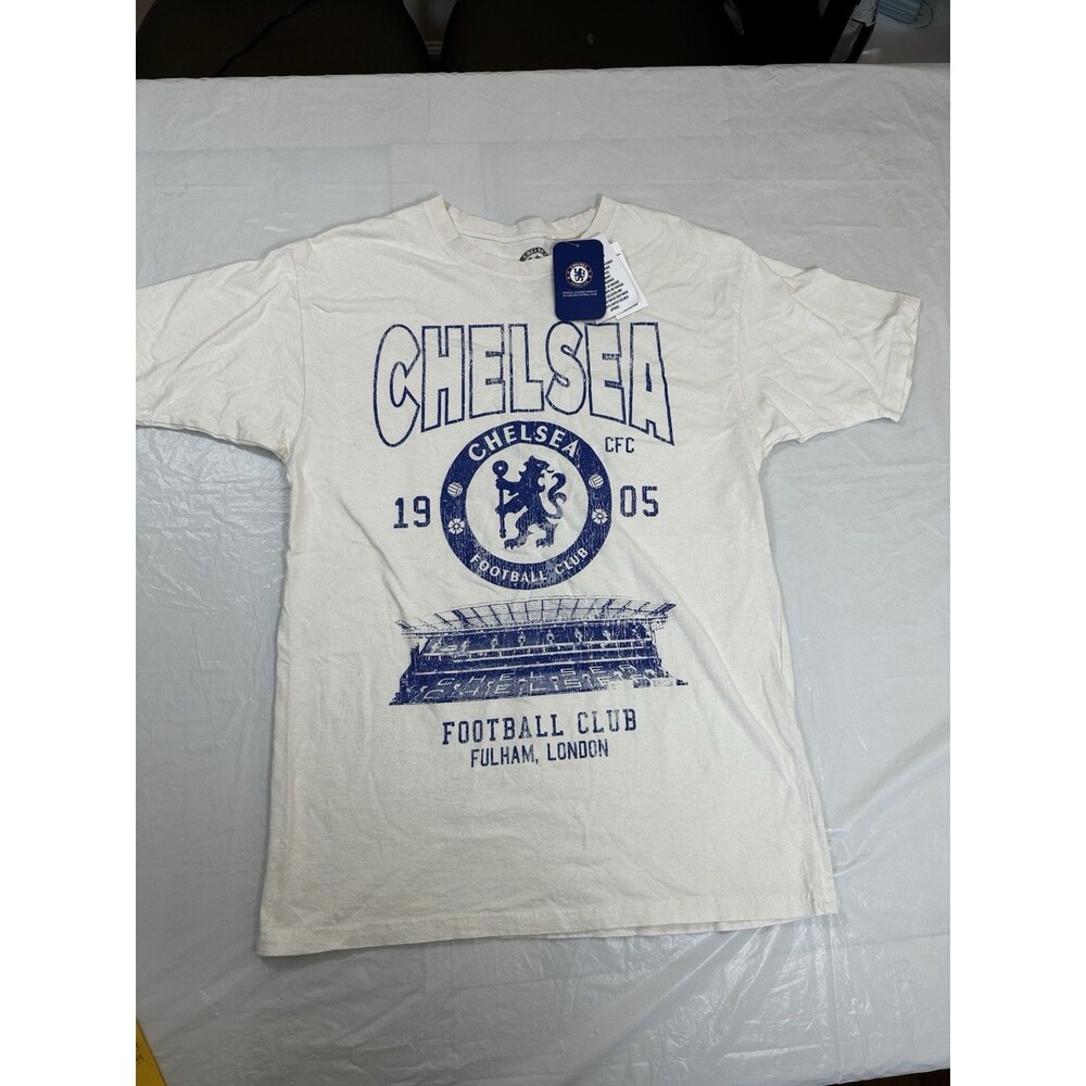 Little Stain Chelsea FC T-Shirt Men's Distressed Graphic Soccer Fulham London M
